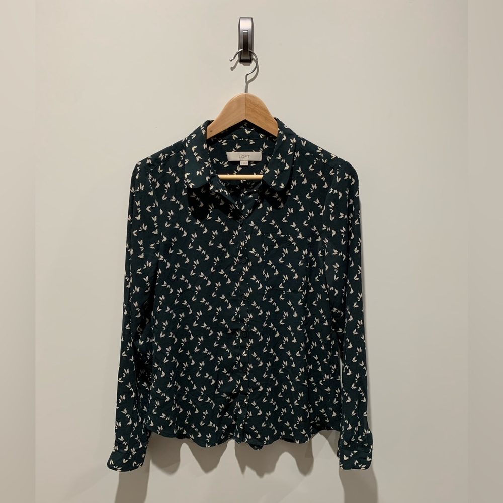 Loft long sleeve button down blouse